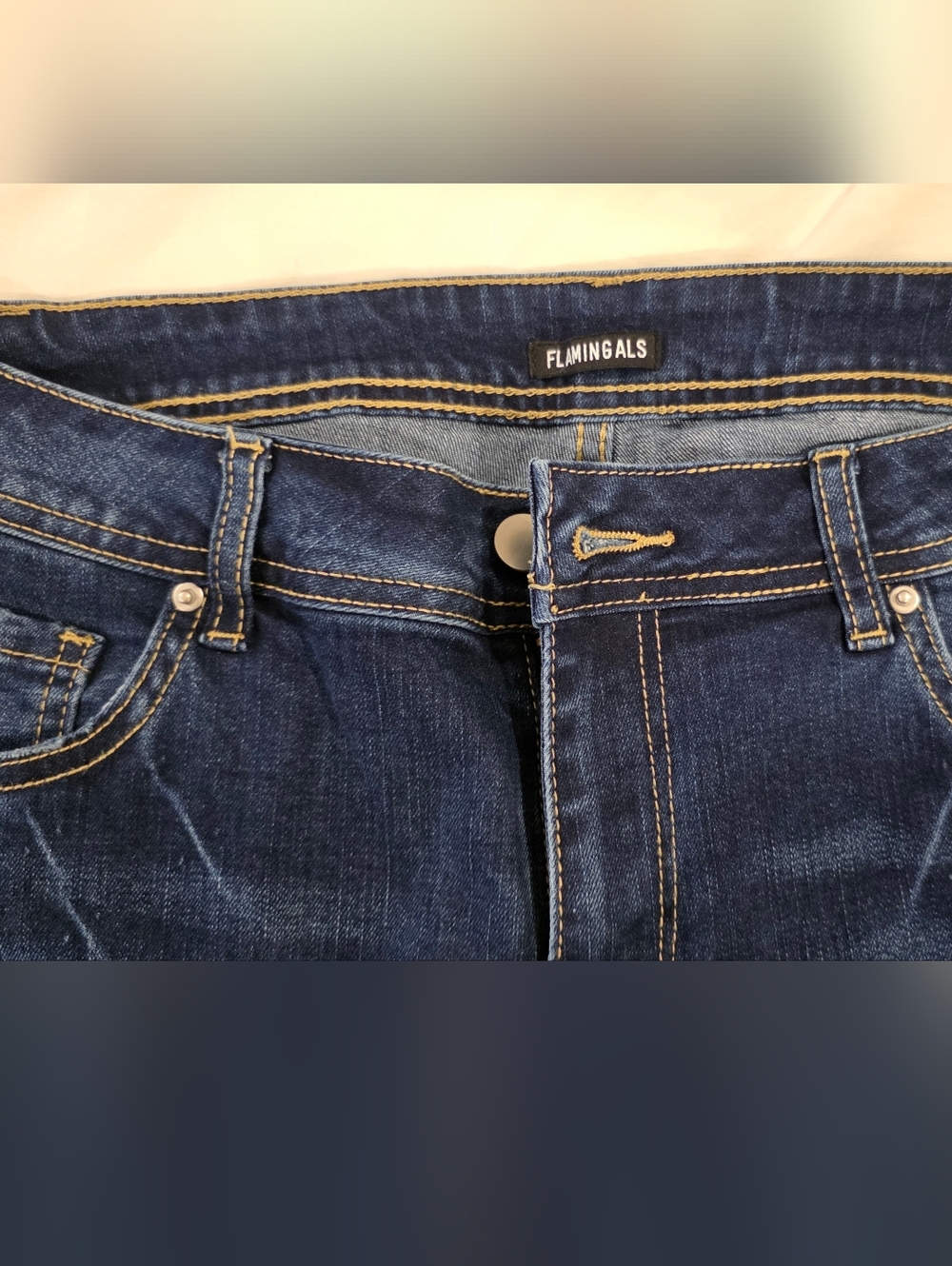 Flamingals Women’s Dark Blue Straight Leg Jeans Nwot - Picture 2 of 4